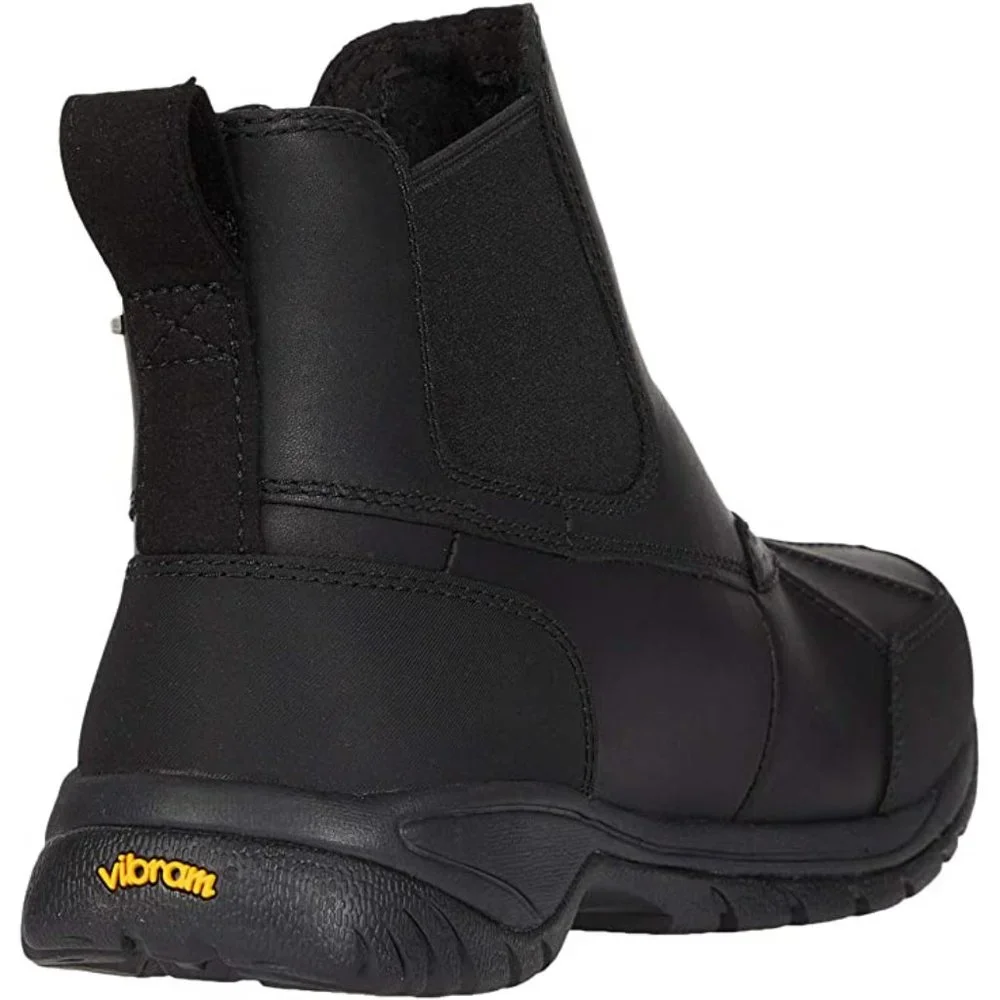 UGG Butte Chelsea leather fur waterproof black boot. Size: 11